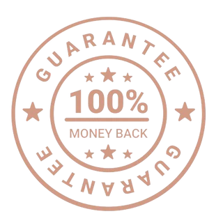 100% money back guarantee stamp on a white background